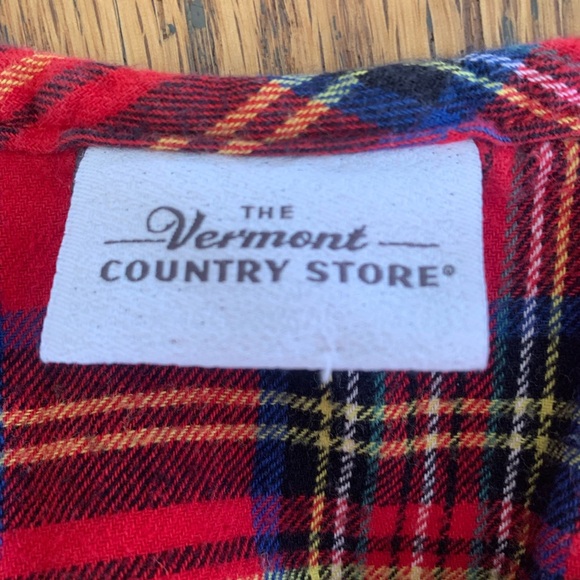 The Vermont Country Store Red Plaid Nightgown cabin-core winter ski mountain - Picture 4 of 6